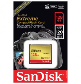 Atminties kortelė SanDisk Extreme CF 128GB 120Mb/s